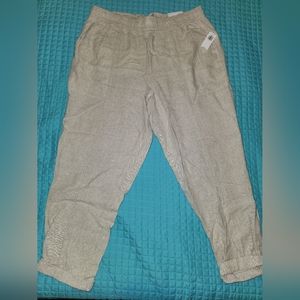 Women's Old Navy Tan High Rise Straight Taper Crop Pants